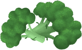 OLOE Shake - Cartoon Plant-Based Ingredient Images - Organic Broccoli