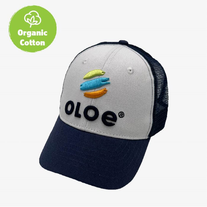 OLOE Classic Trucker Hat with grey background