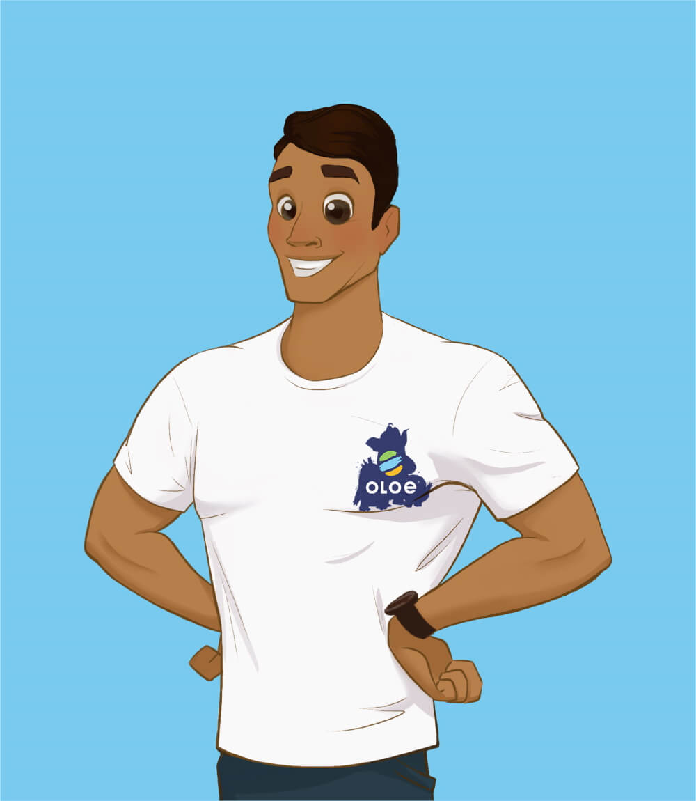 OLOE Cartoon - Illustration of Co-Founder Dushyan