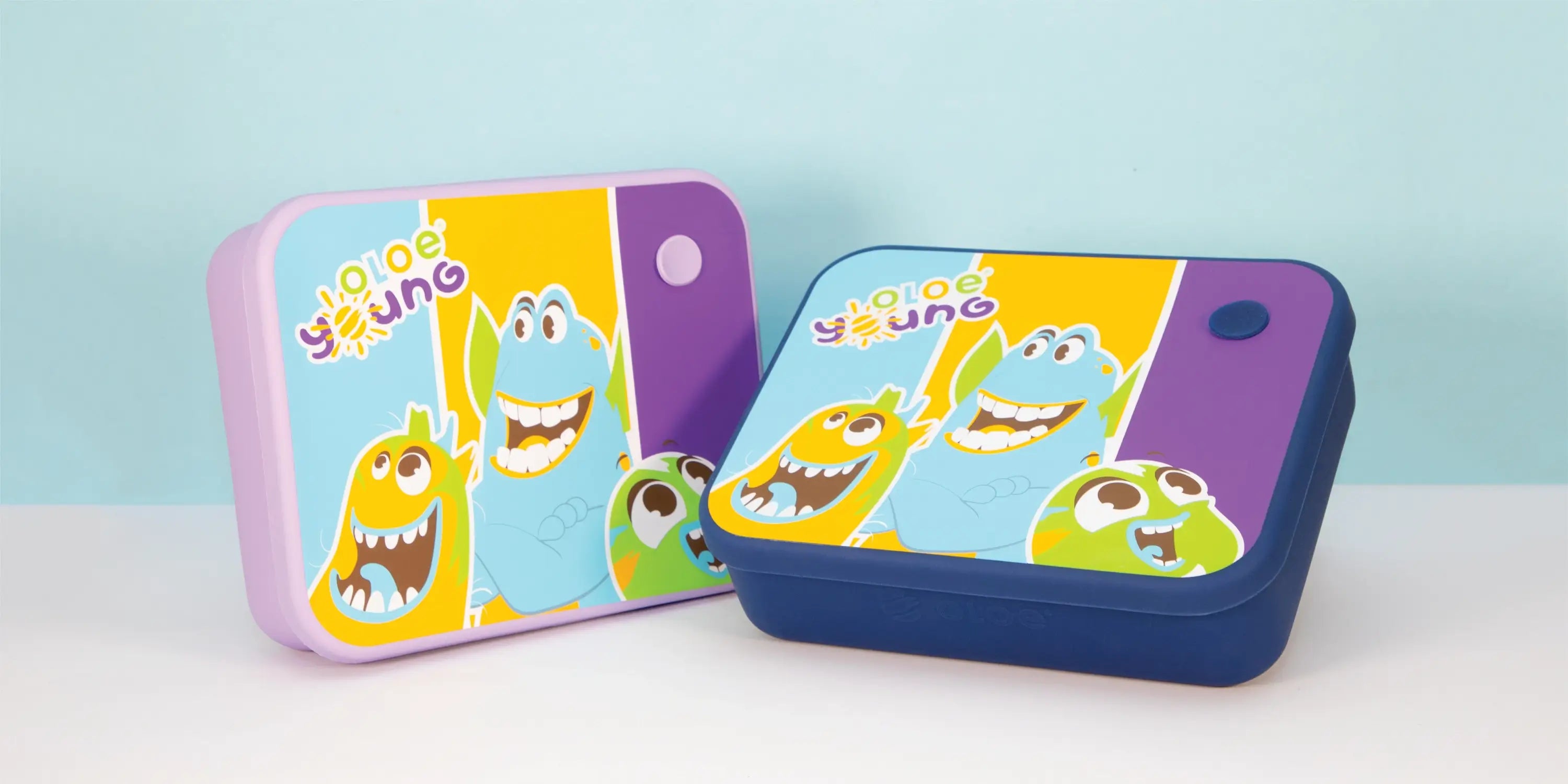oloe-character-silicone-bento-box-2-colours-purple-and-navy-front-facing
